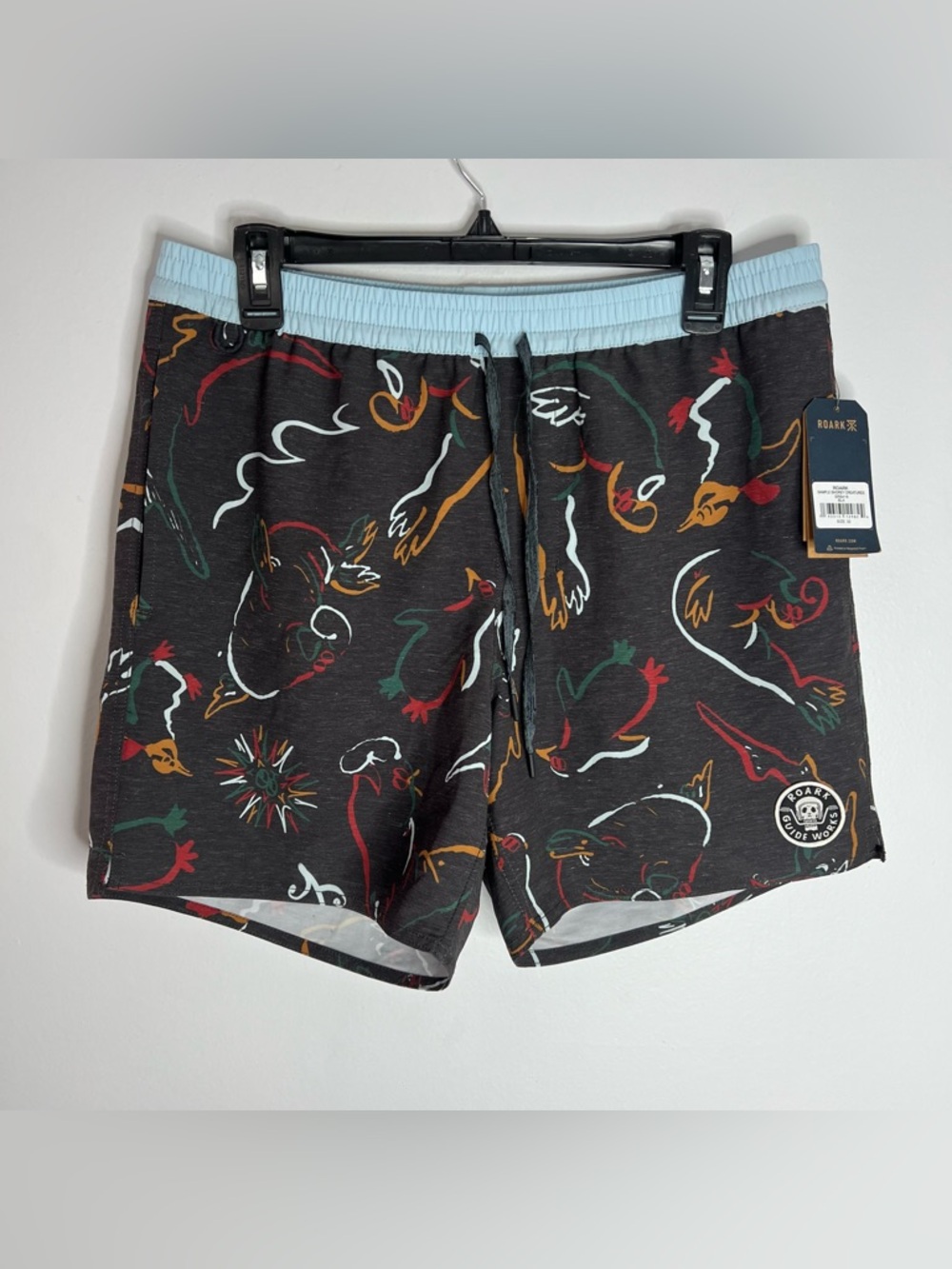 Roark Revival Shorey Creatures Shorts Mens Medium Black NWT